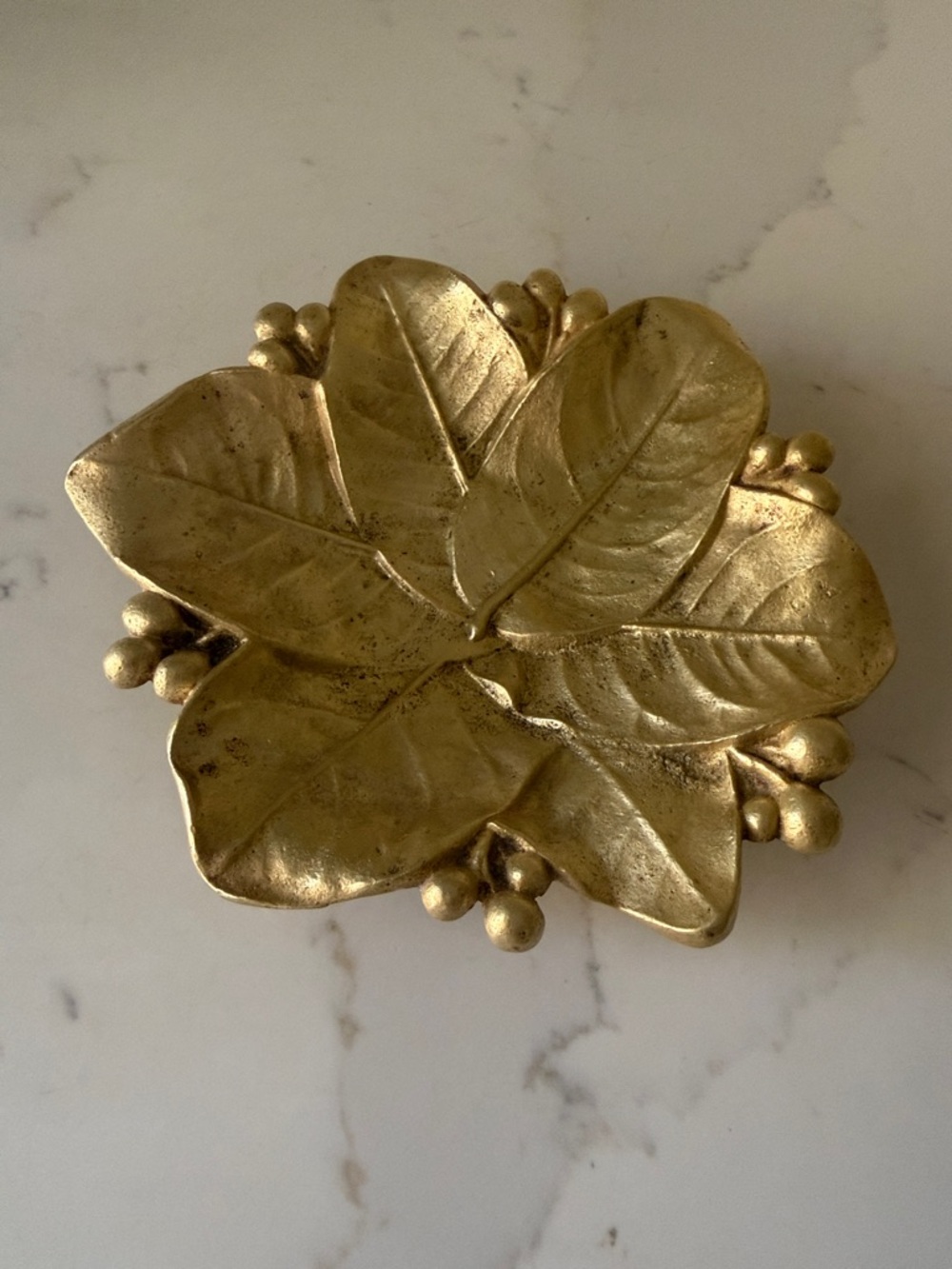 Vintage Lemon Leaves Trinket Dish from Virginia MetalCrafters